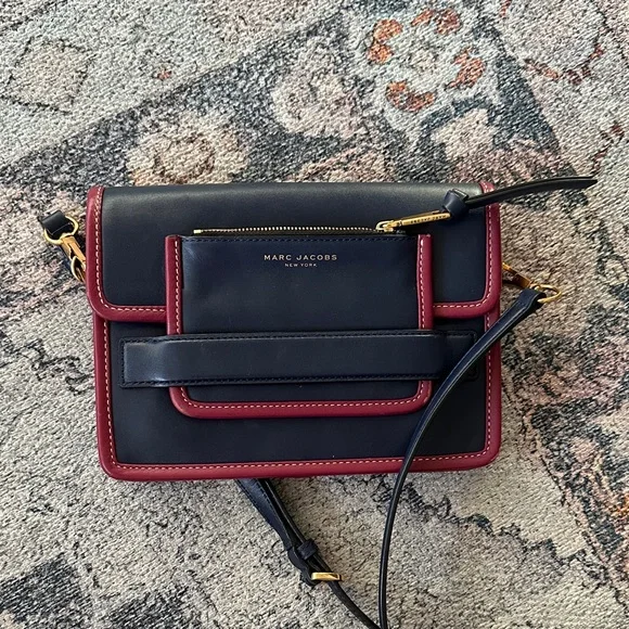 Marc Jacobs Navy Blue and Burgundy Women's crossbody bag - Picture 1 of 7